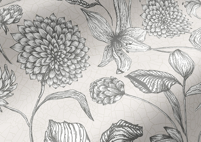 Floral Outlines, Ivory Cream - Twist&Fit Roller Blind - Image 4